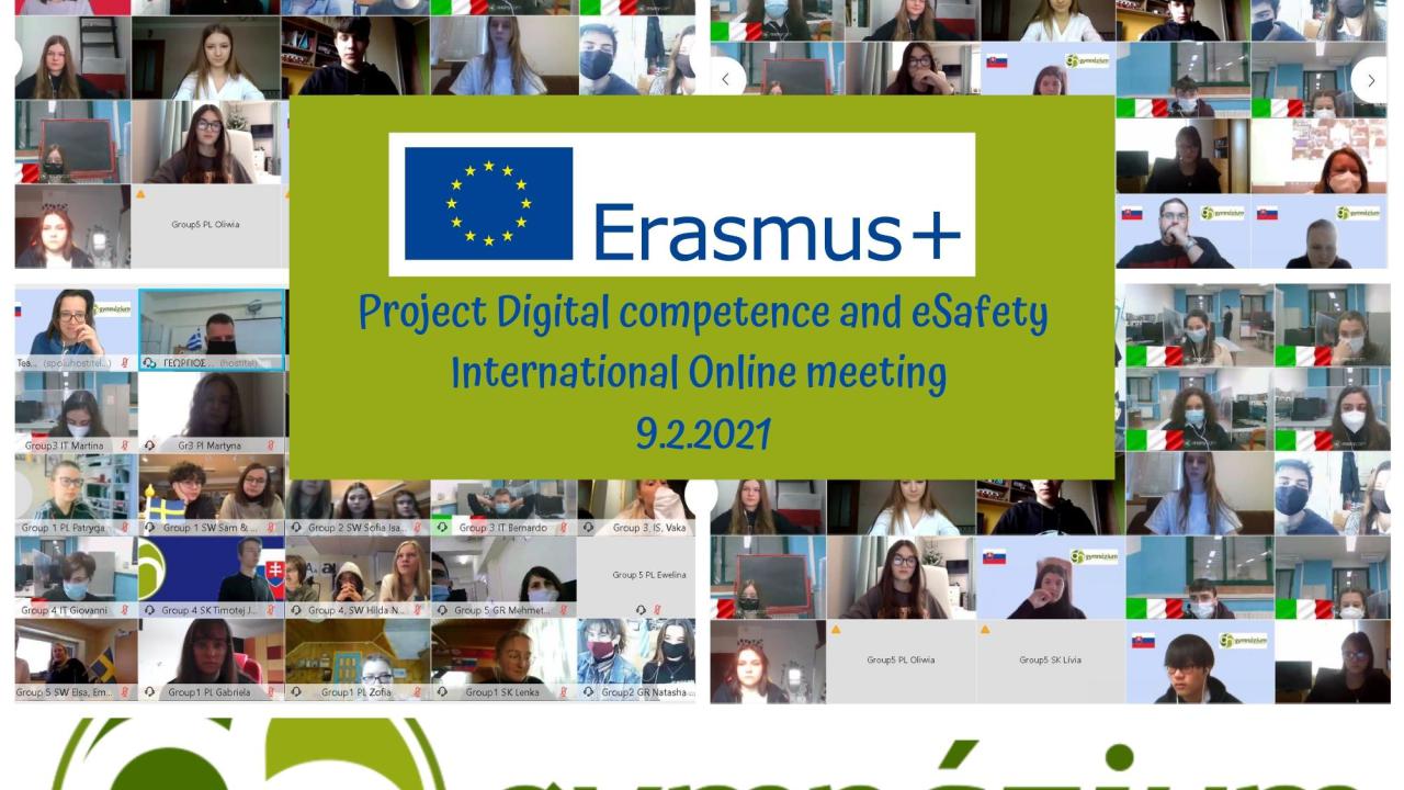Virtuálne stretnutie študentov z projektu ERASMUS+ Digital competence and eSafety