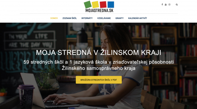 Spustenie stránky www.mojastredna.sk