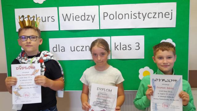 Szkolny Konkurs Wiedzy Polonistycznej dla uczniów klas 3