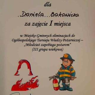 Miejsko – gminne eliminacje do Ogólnopolskiego Turnieju Wiedzy Pożarniczej „Młodzież Zapobiega Pożarom”